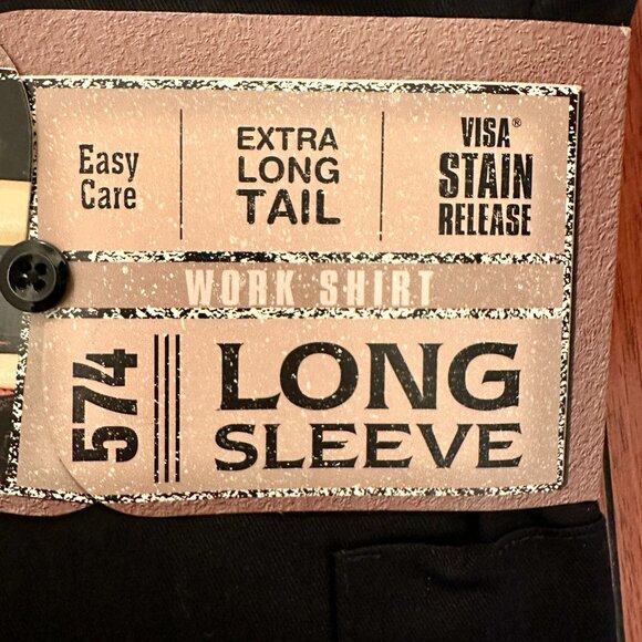 New Dickies Relax Fit 574 Long Tail Work Shirt Men's Size XL Black Easy Care - Picture 4 of 12